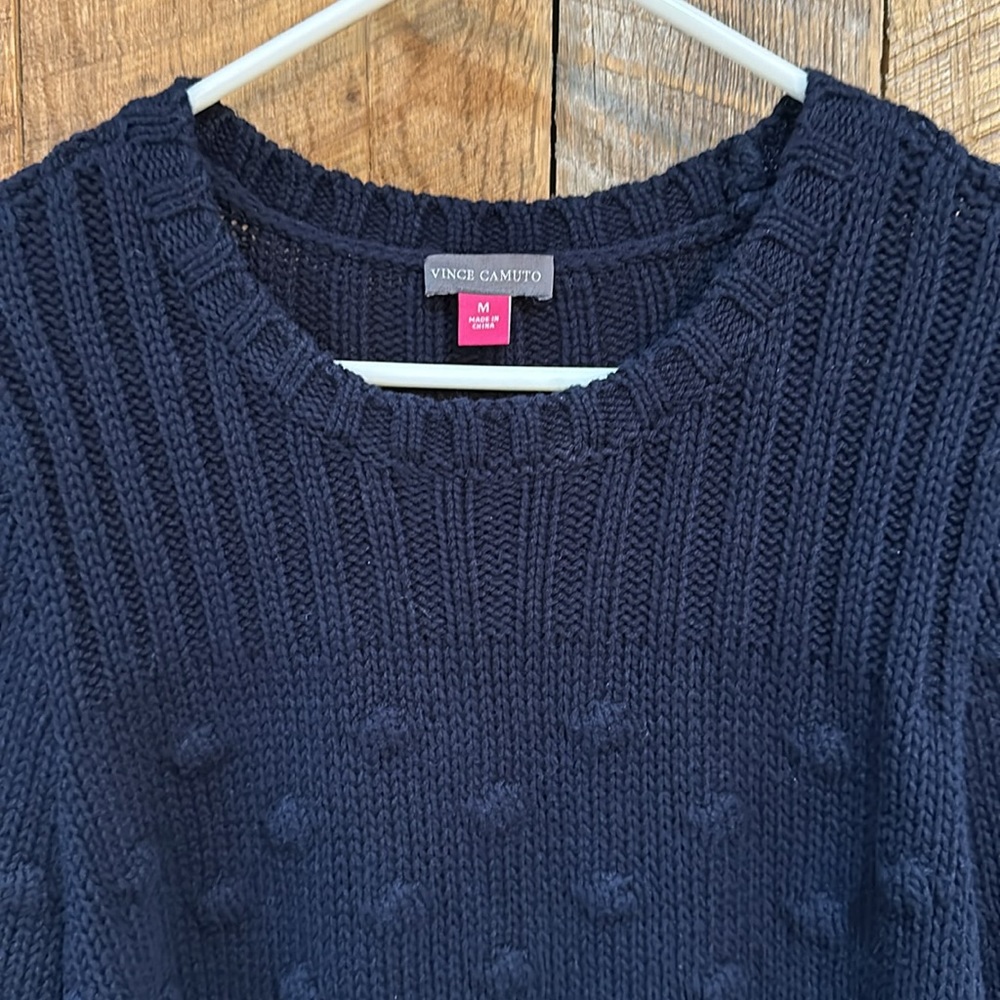 Vince Camuto cotton textured popcorn stitch sweater size medium - Picture 2 of 5